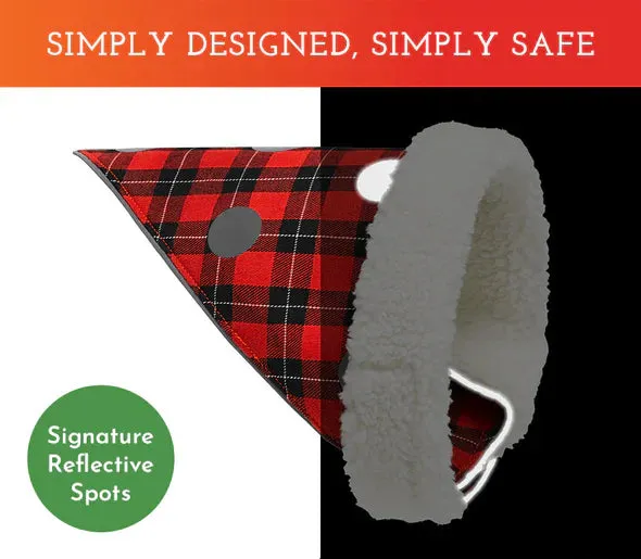 Spot the Dog Cozy Fleece Bandana (Red Plaid)