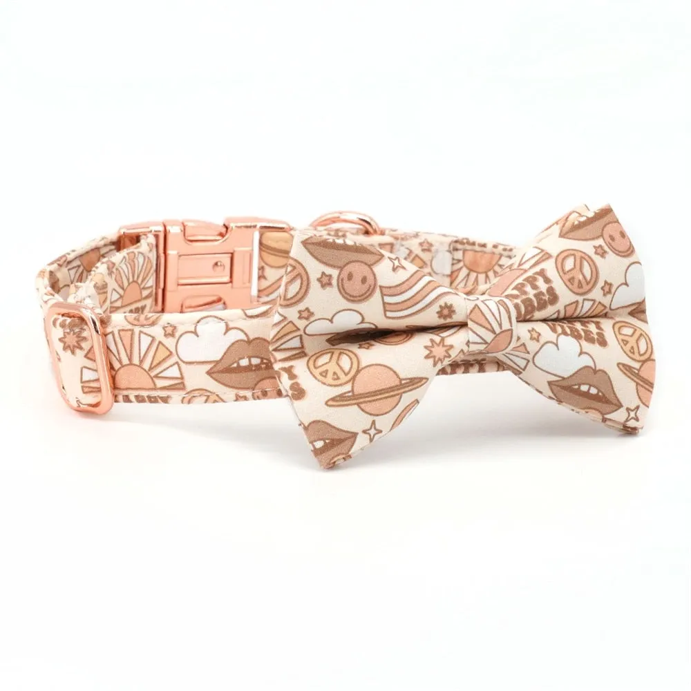 Surprising Saturn: Personalized Bow Collar And Leash Set