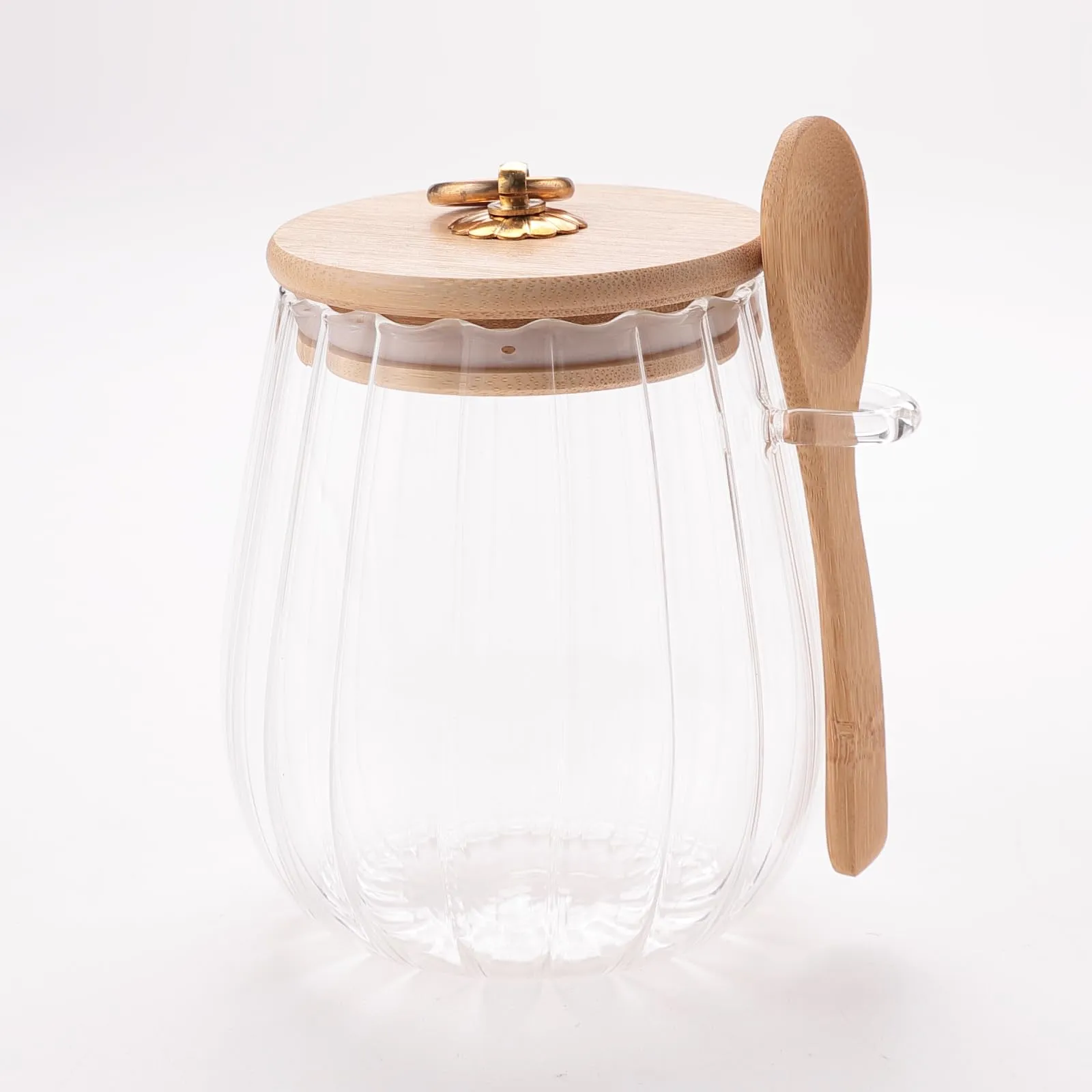 The Better Home Borosilicate Kitchen Containers Set With Wooden Lid And Metal Loop Multi-Utility,Leakproof,Airtight Storage Jar For Cookies,Snacks,Tea,Coffee Microwave & Oven Safe 680 Ml,Transparent