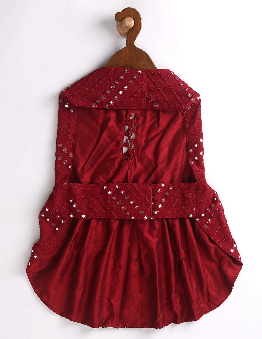 Vastramay Cats Allover Mirror Work Embroidered Sleeveless Dress