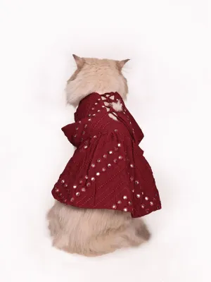 Vastramay Cats Allover Mirror Work Embroidered Sleeveless Dress